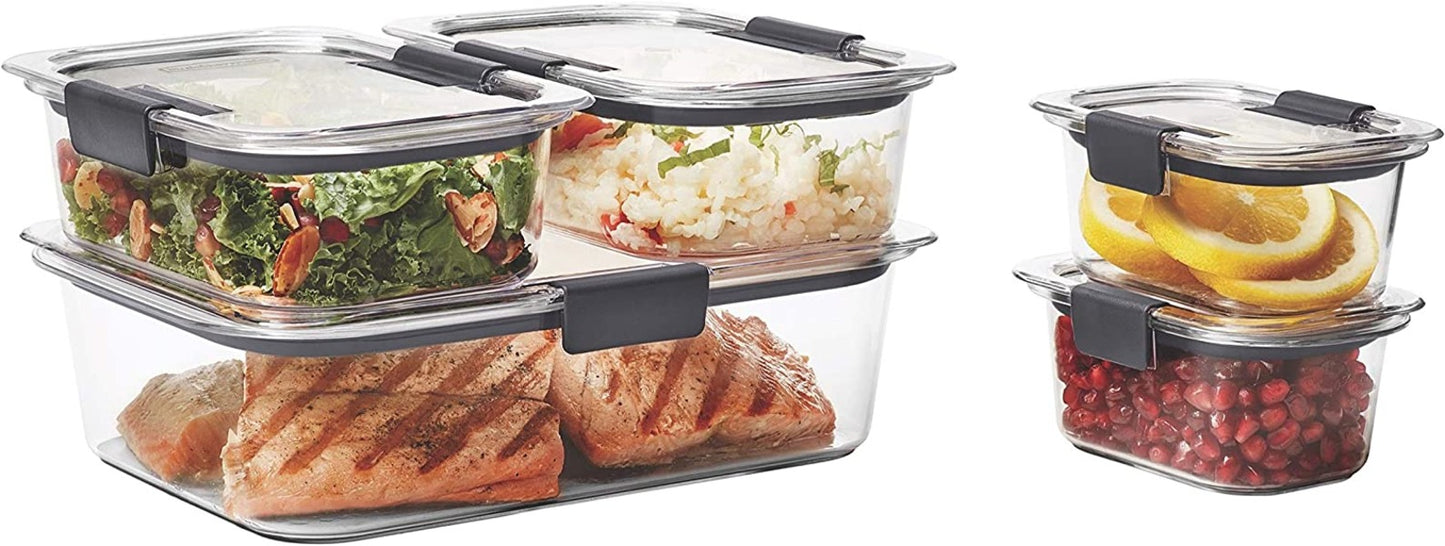 5 Piece Clear Airtight Meal Prep/ Storage Containers