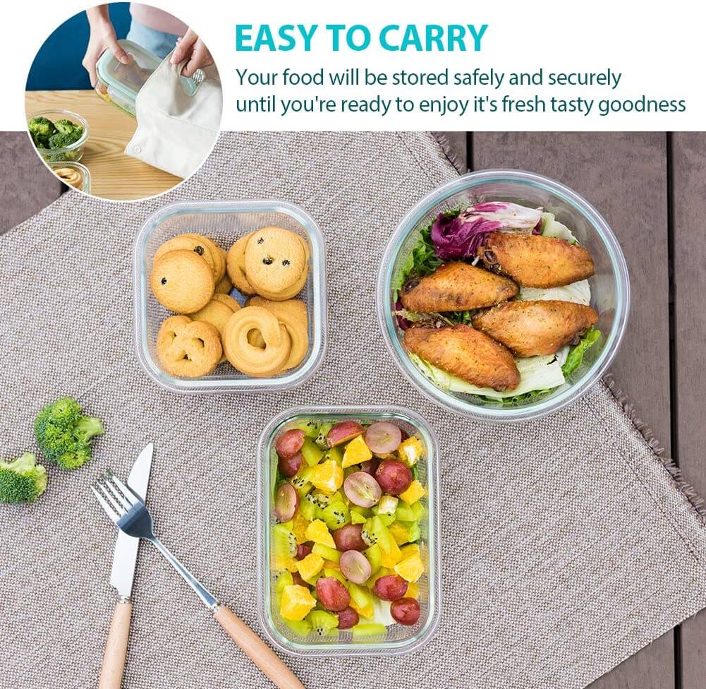 12 Piece Glass Food Storage Containers