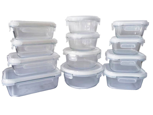 12 Piece Glass Food Storage Containers