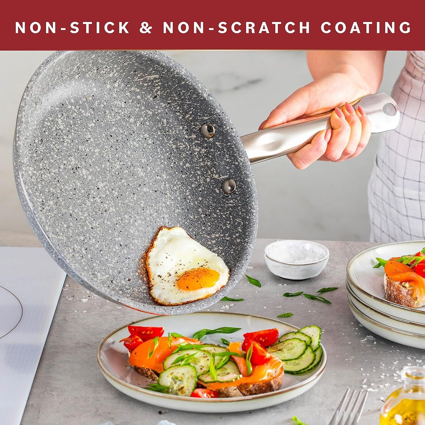 Nonstick Granite Cookware Pot Set - 23-Piece