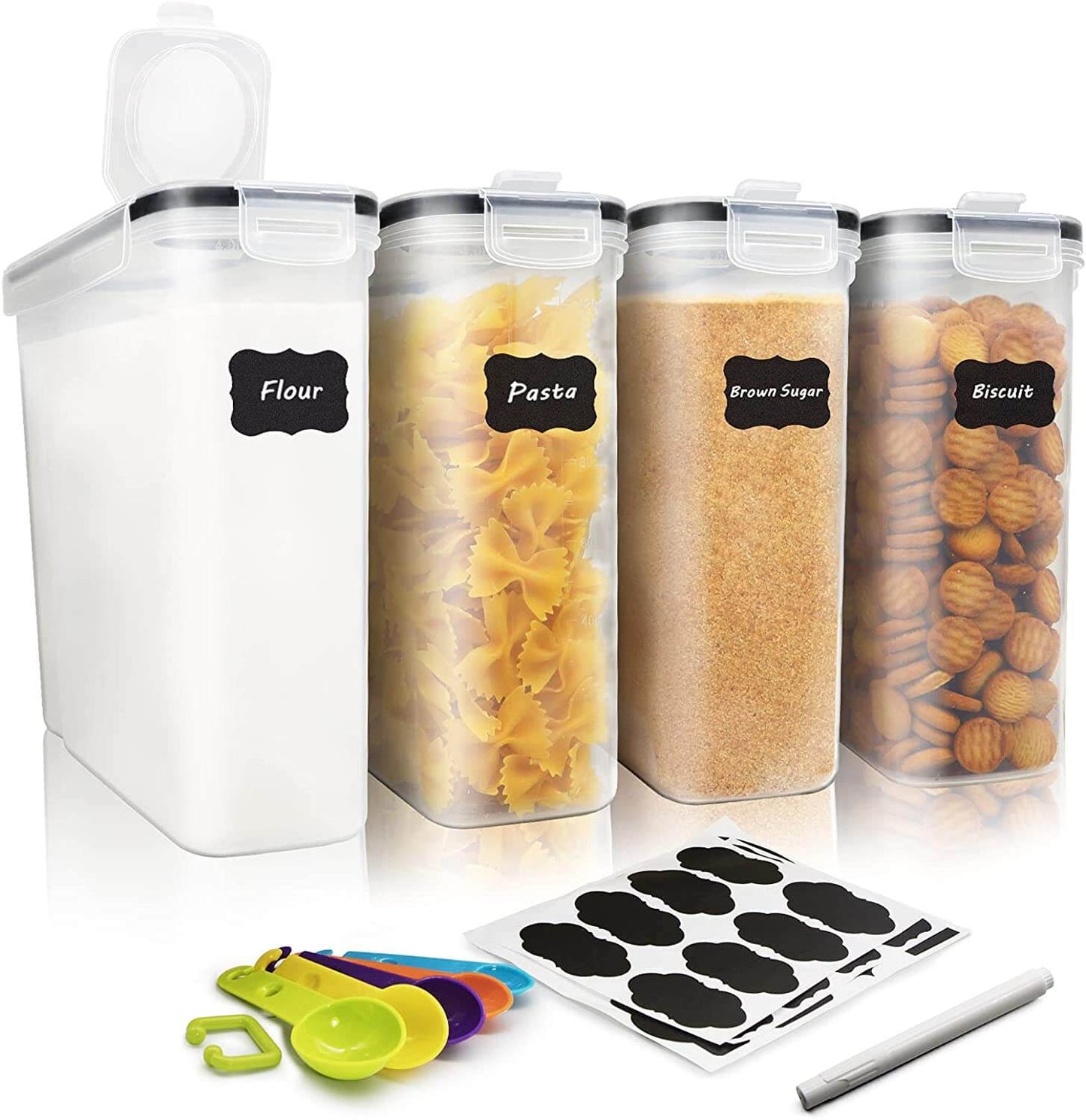 Melzware - 4 Piece Tall Airtight Food Storage Container Set - Melzware