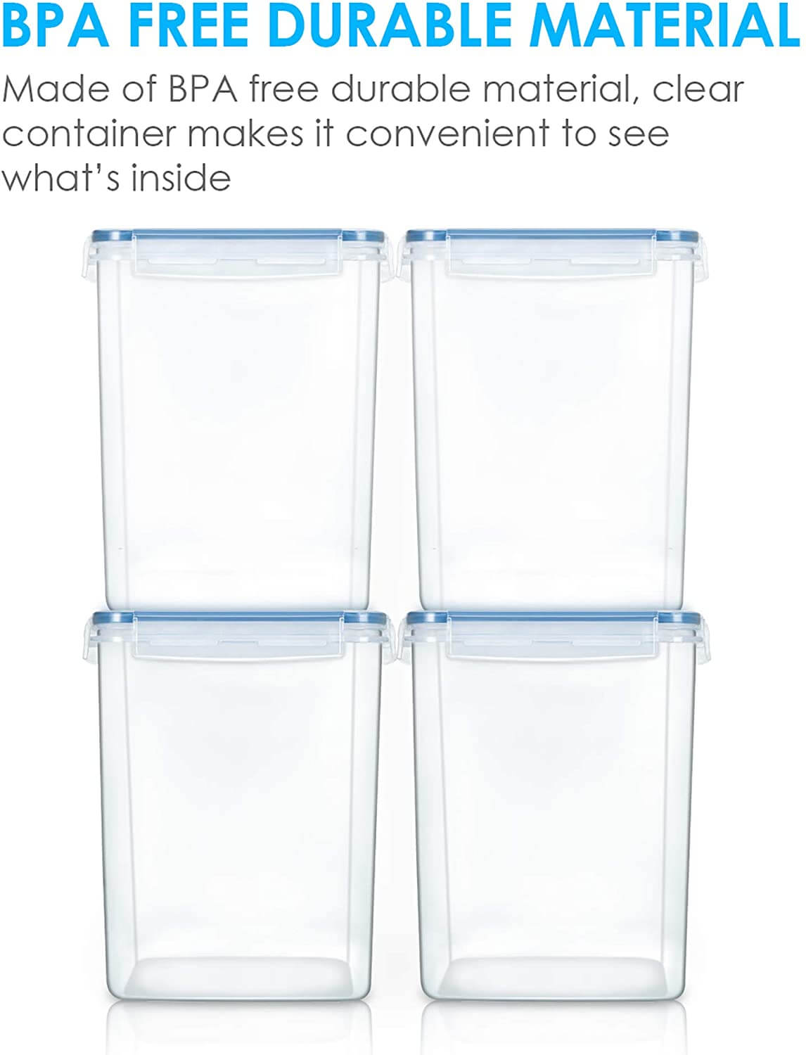 Melzware - 4 Piece Large Airtight Food Storage Container Set - Melzware