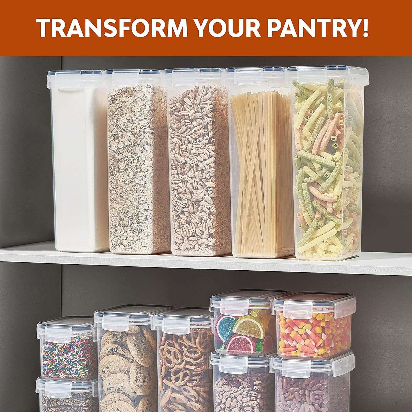 Melzware - Airtight Food Storage Container Set (14 Pieces). - Melzware