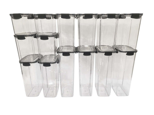 14 Piece Clear Airtight Pasta Storage Container Set