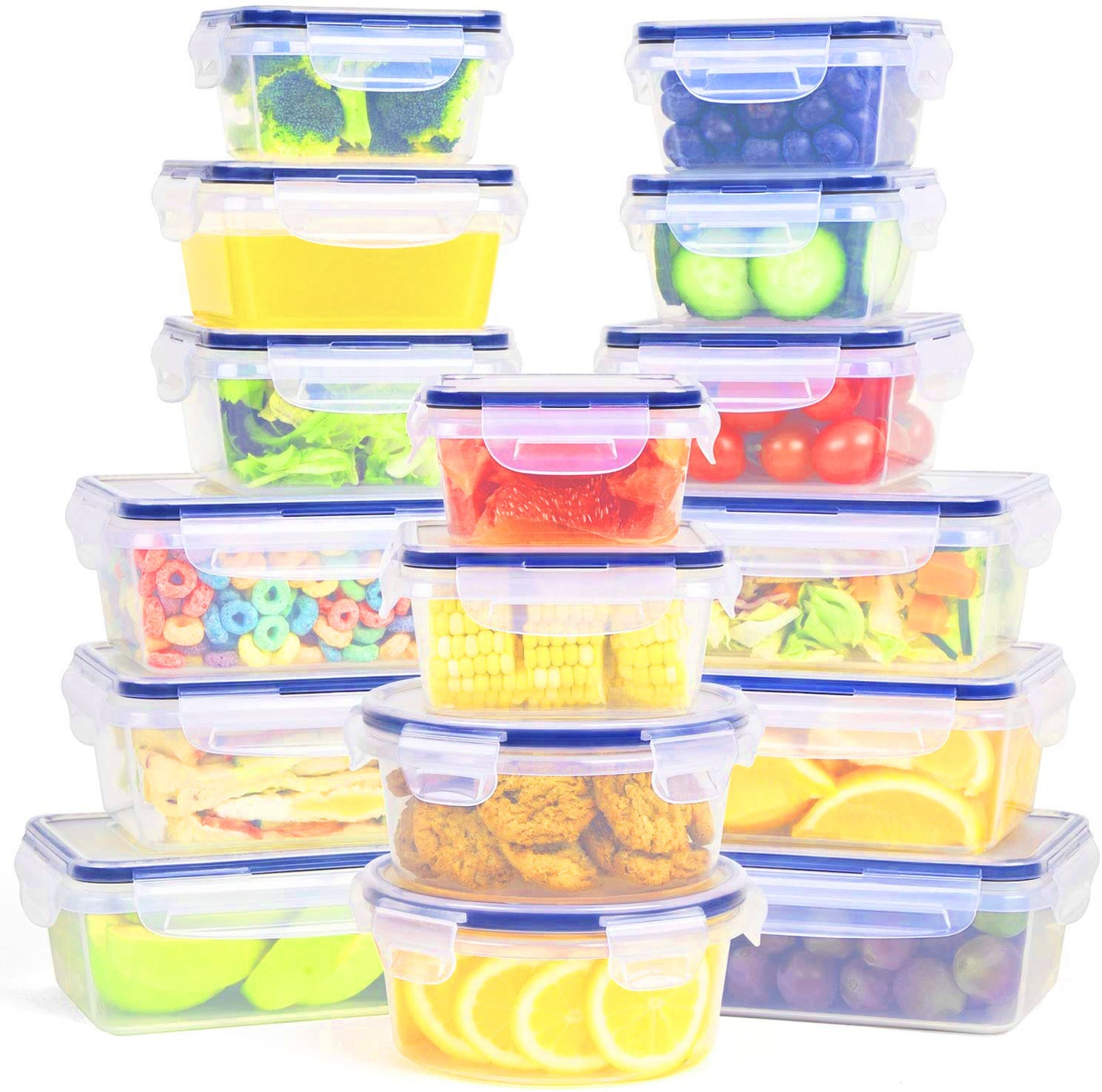 16 Piece Airtight Plastic Meal Prep/Storage Containes