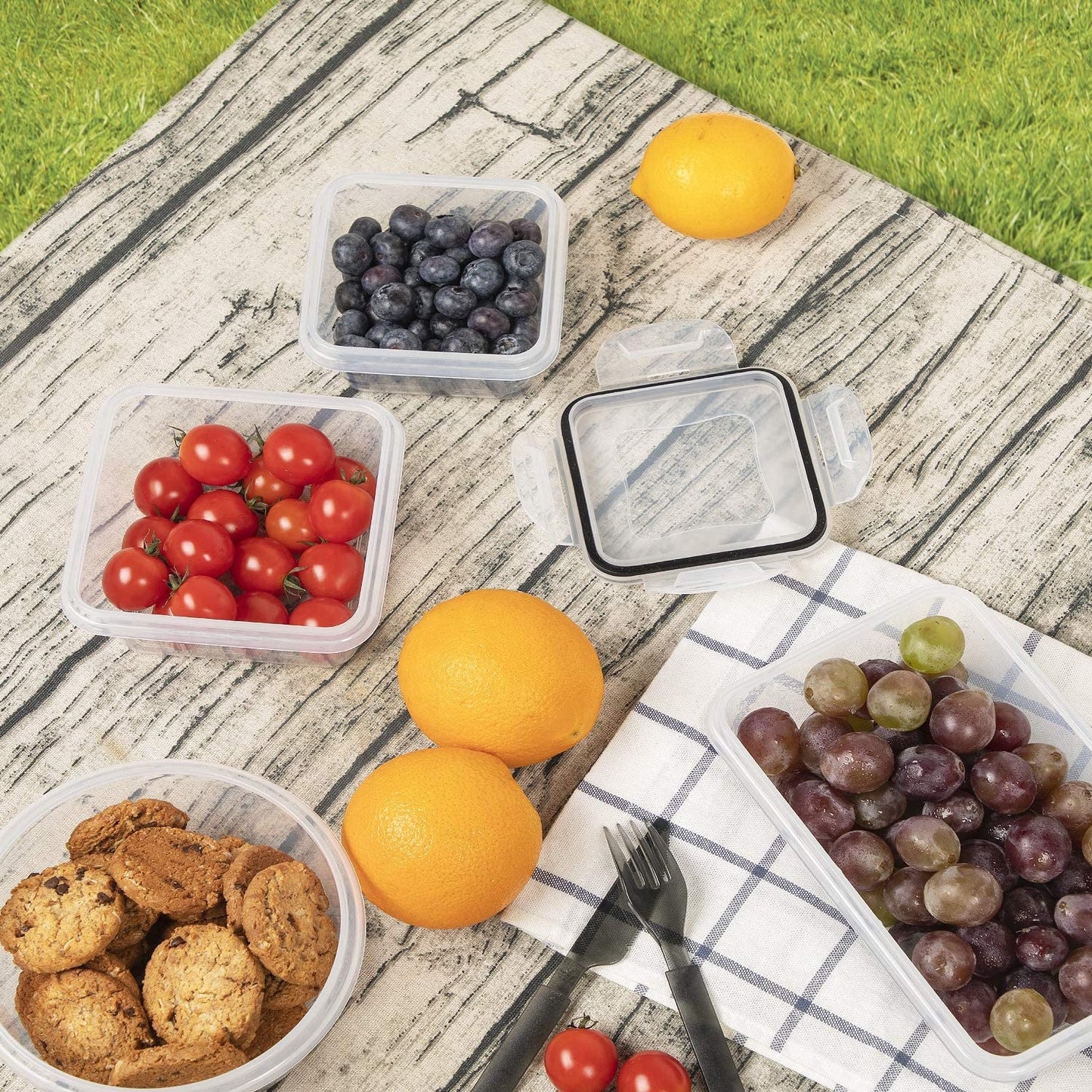 16 Piece Airtight Plastic Meal Prep/Storage Containes
