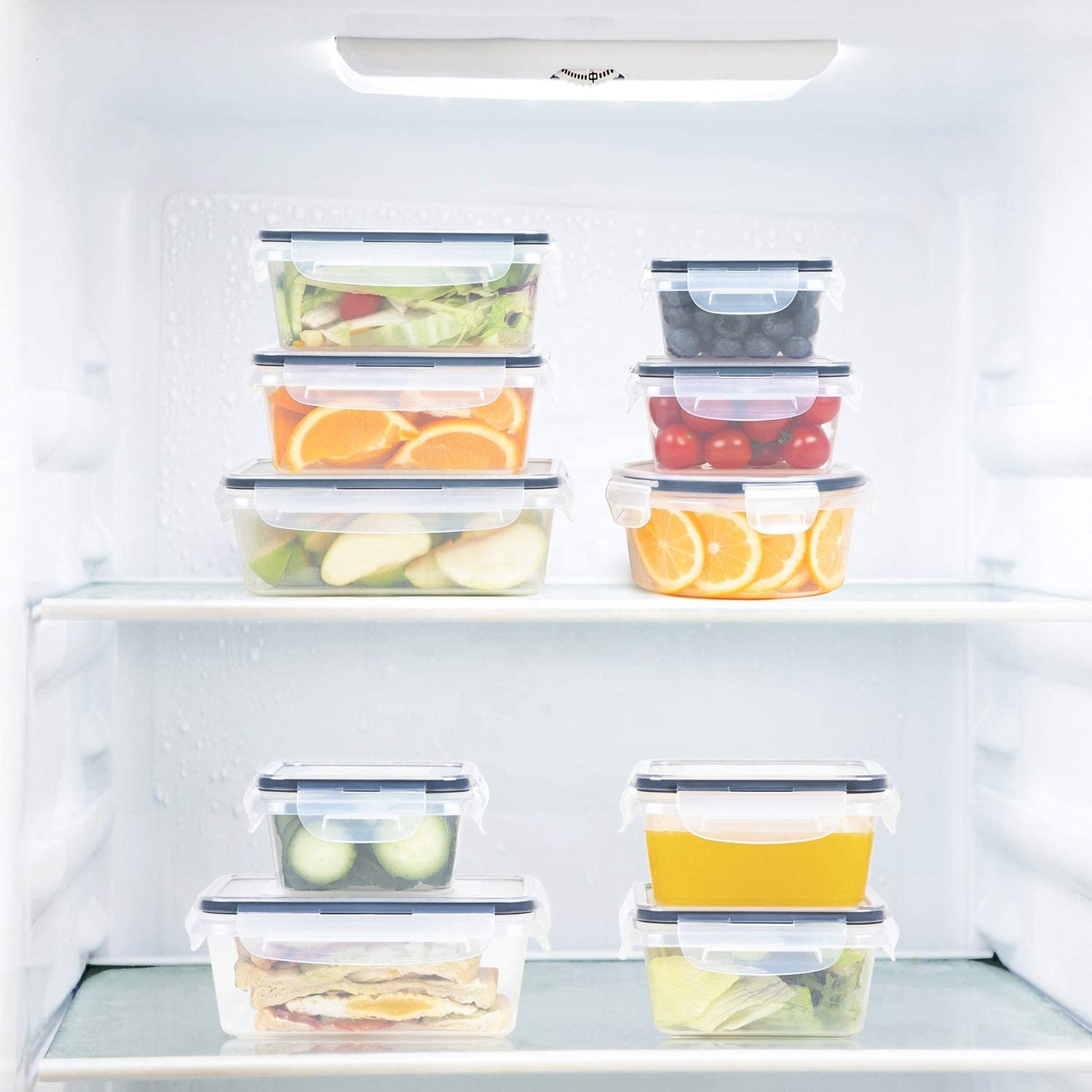 16 Piece Airtight Plastic Meal Prep/Storage Containes