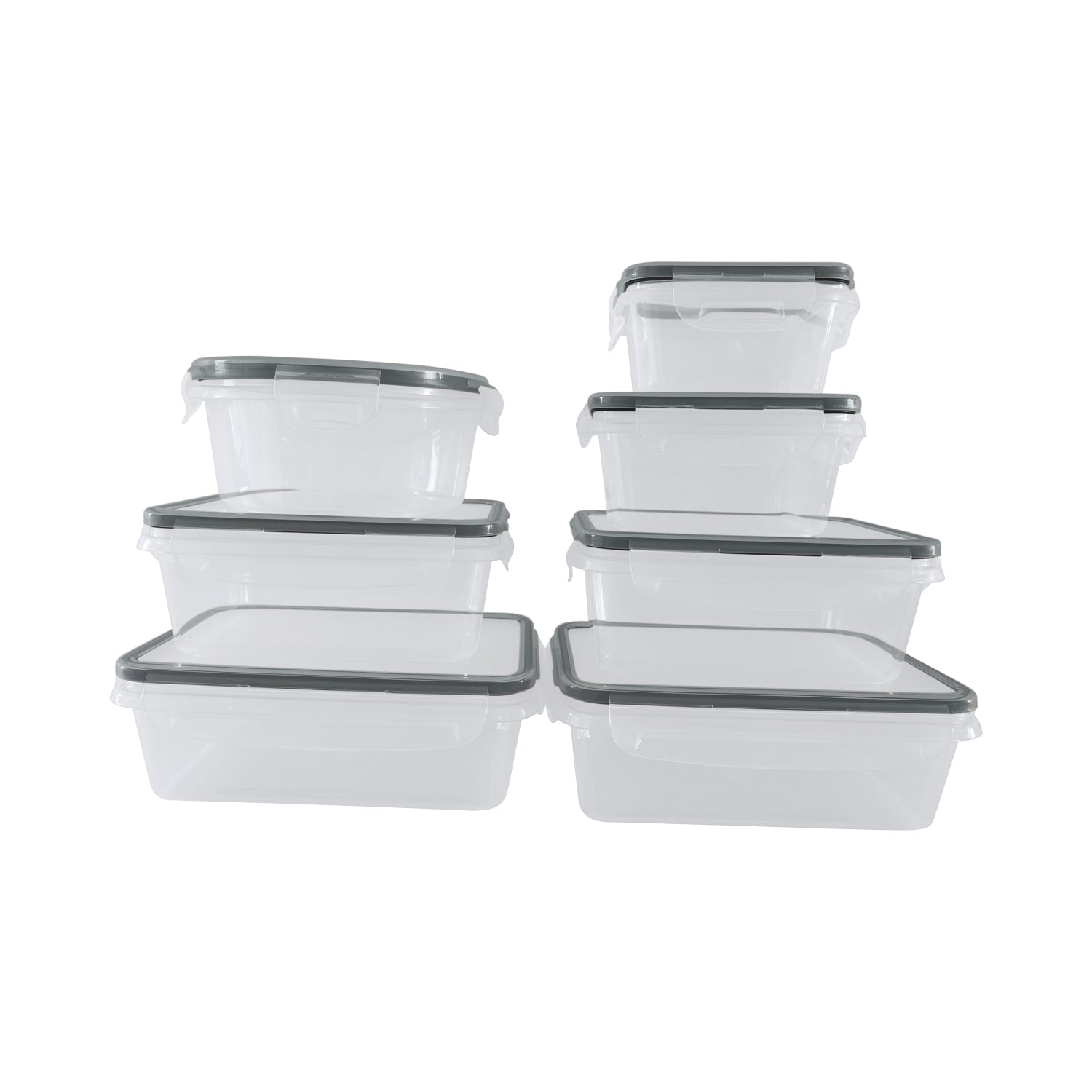 Melzware 7 Piece Airtight Plastic Food Storage Container Set