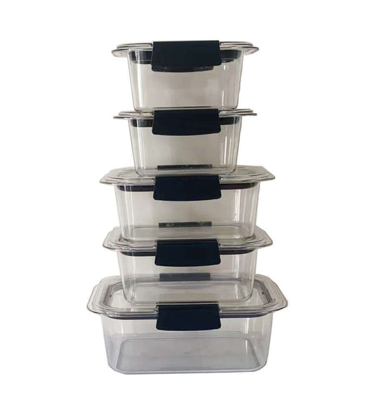 5 Piece Clear Airtight Meal Prep/ Storage Containers