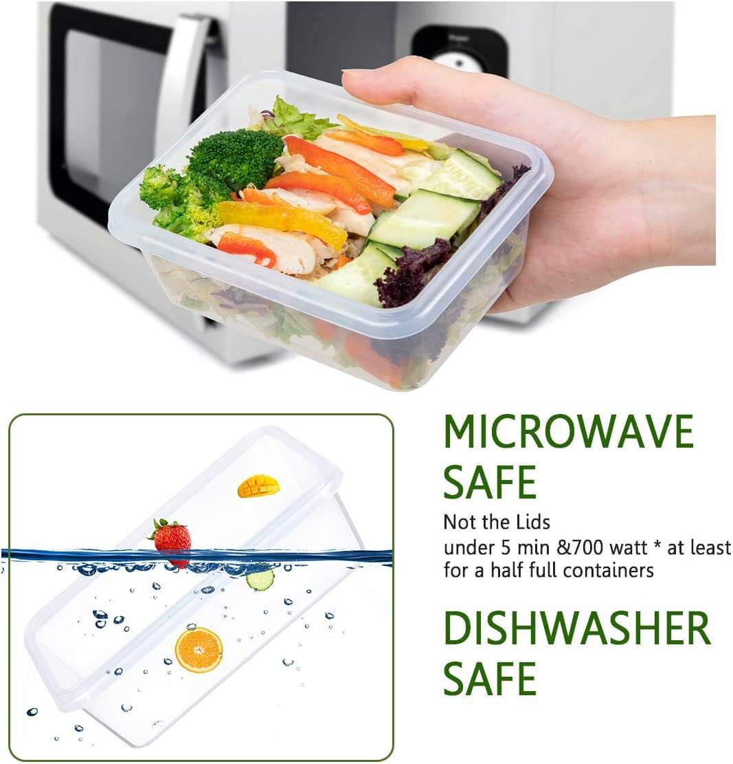 8 Piece Airtight Plastic Meal Prep/Storage Containers