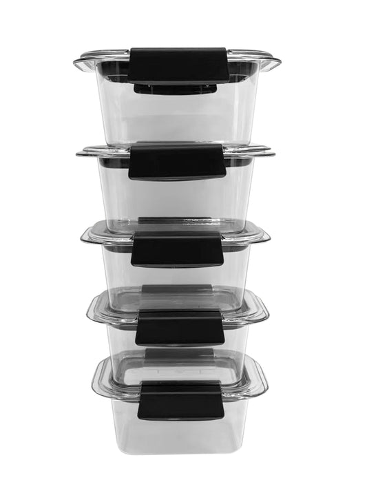 5 Piece Clear Airtight Meal Prep/Storage Container